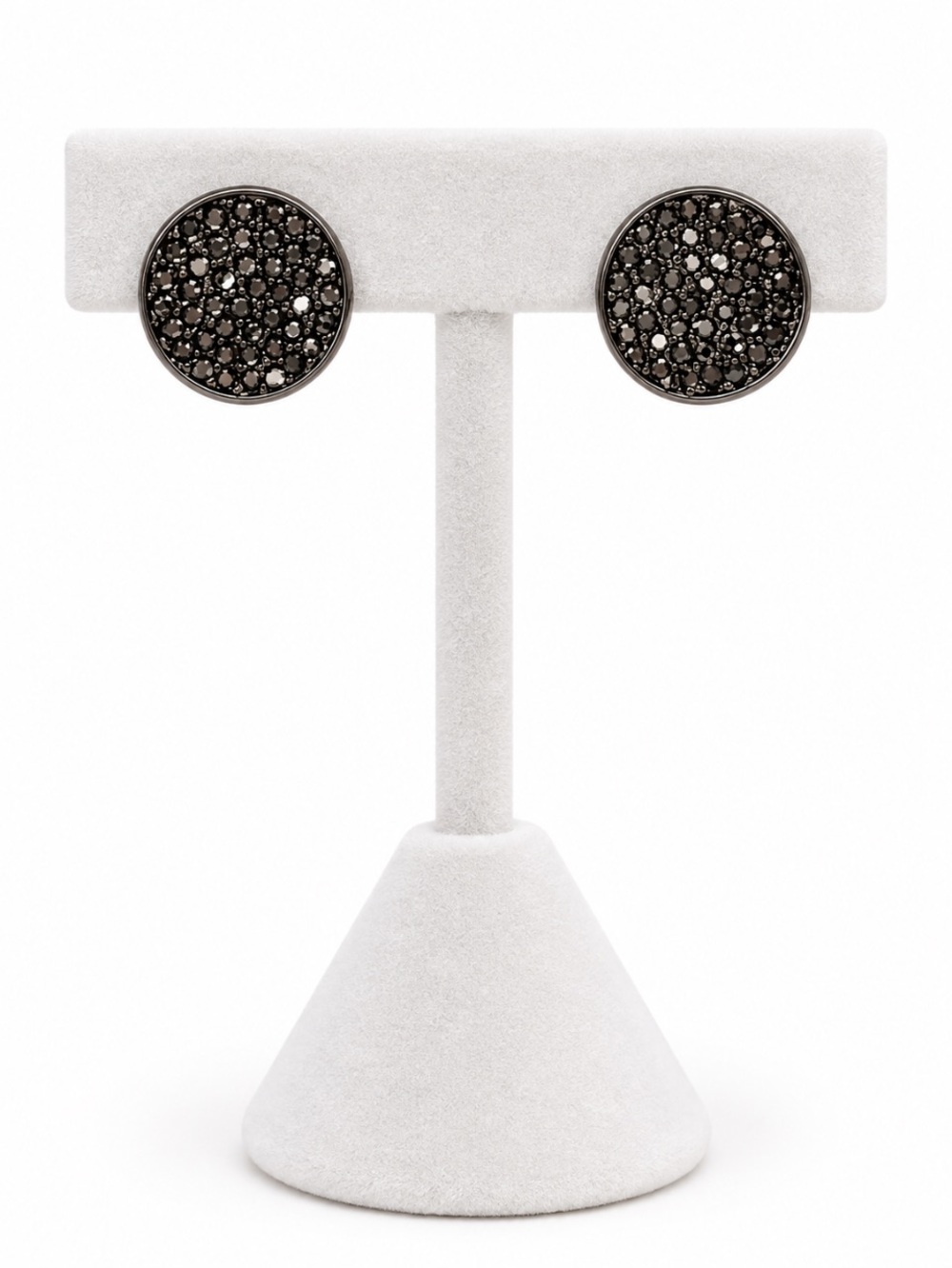 Boutique Collection Black Rhinestone Pavé Round Statement Stud Earrings